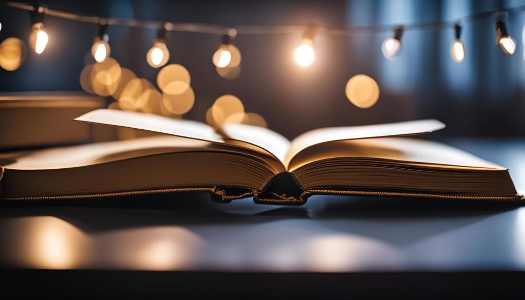 Open Book with String Lights